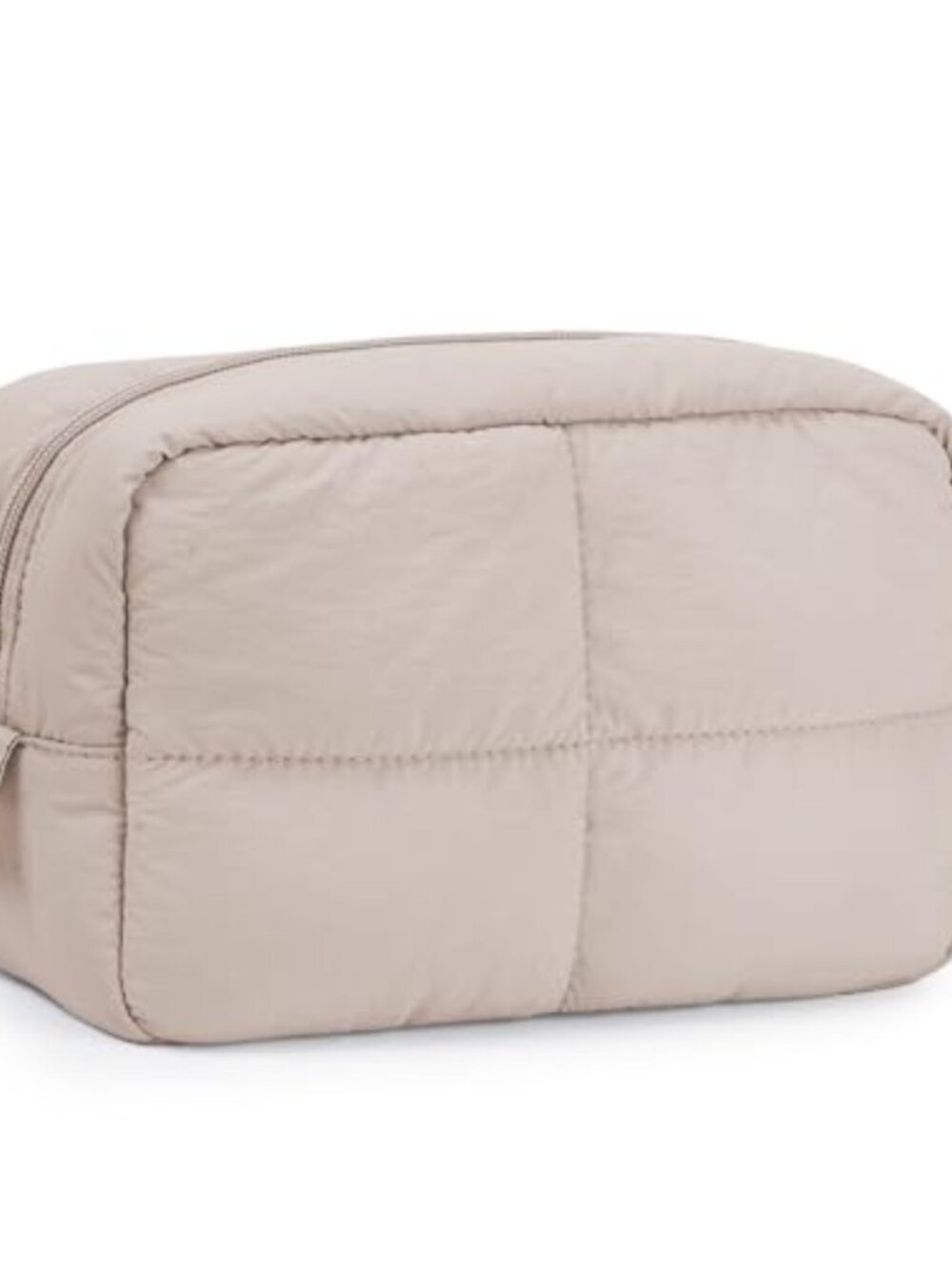 Nylon Puffer Quilted Cosmetic Bag Makeup Travel Toiletry Organizer